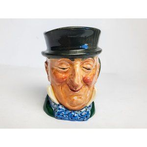 Royal Doulton 1950s Mr. Micawber MiniToby Mug Jug, Vintage Ceramic Character Jug